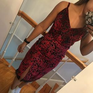 Lulus - black and red floral dress NWT